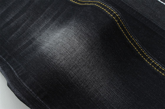 गहरे काले रंग उच्च खिंचाव स्लैब डेनिम कपड़े बच्चों और महिलाओं के लिए जींस