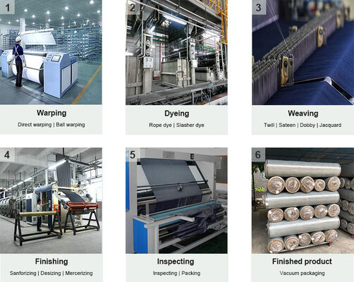 9.8 औंस सल्फर ब्लैक वेरप स्लैब डेनिम कपड़े 100% कपास desizing जींस कपड़े
