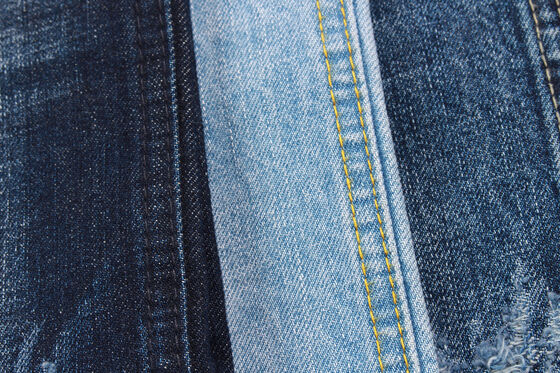 12 औंस 100% कपास डेनिम जींस क्रॉस हैच स्लैब Sanforizing जींस कपड़े