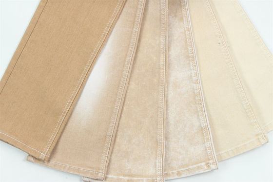 अच्छा दाम महिला जींस के लिए खाकी रंग उच्च खिंचाव स्लैब डेनिम कपड़े ऑनलाइन