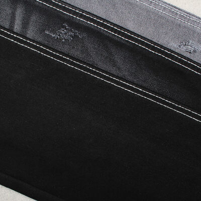 अच्छा दाम 11.5 औंस 55% कपास 45% पॉलिएस्टर काला काला डेनिम जींस फैब्रिक ऑनलाइन