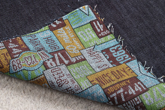 अच्छा दाम 13oz डेनिम टवील फैब्रिक अनुकूलित प्रिंट पैटर्न फेस और बैक साइड ऑनलाइन